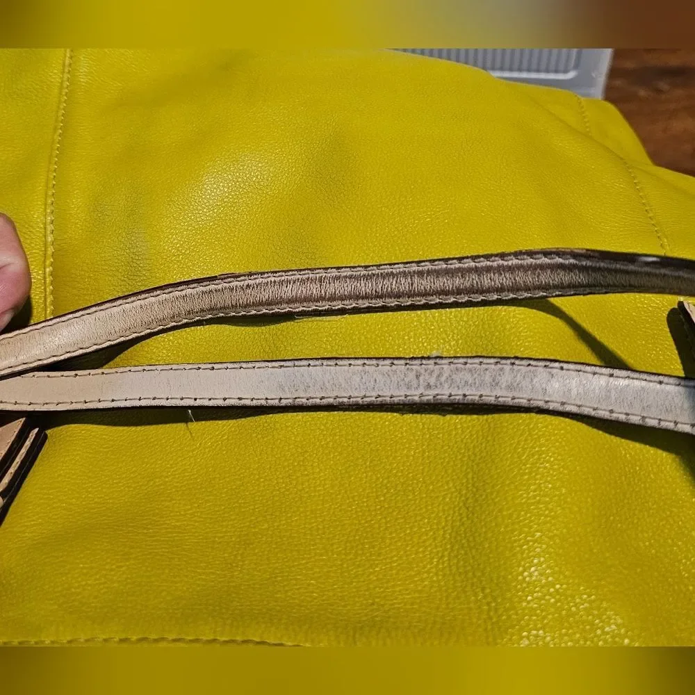 Michael Kors Leather Tote with Beige Contrast Straps